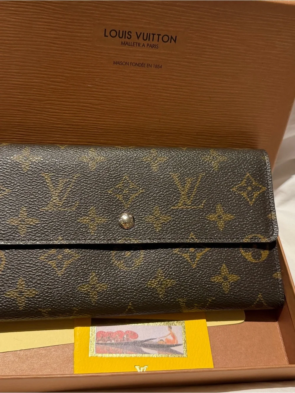 Louis Vuitton Monogram Canvas Wallet in Brown and Gold